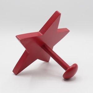 Pottery Barn Kids Red Wooden Star Peg Hanger